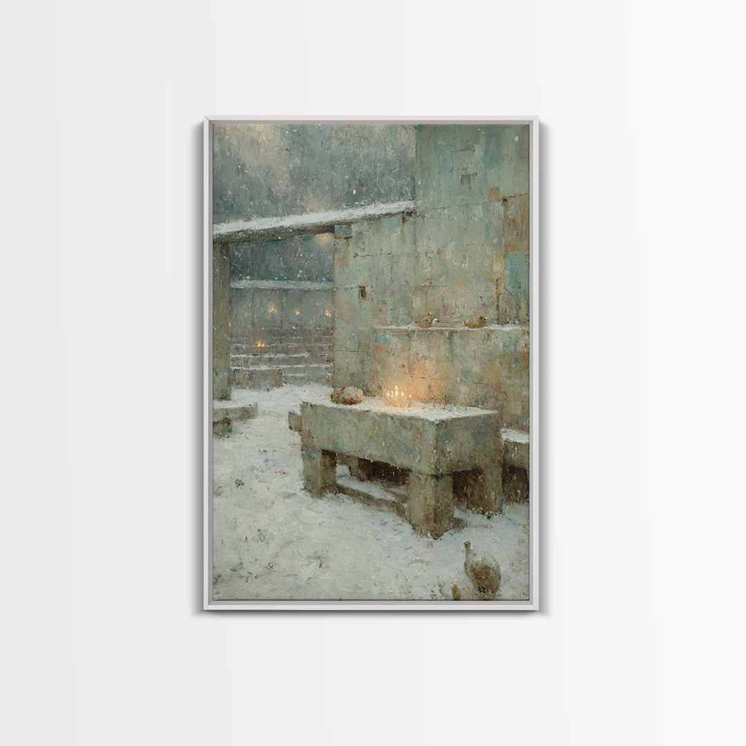 Sacred Mist Figures | Framed Canvas Print | Christian Art Canvas | Christian Wall Art | Abstract Christian Art | Moody Christian Art | Chri