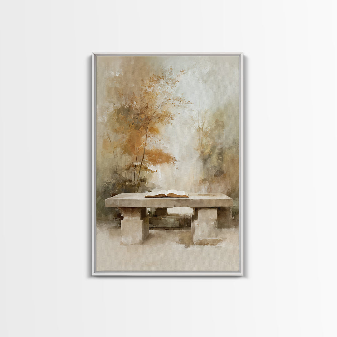 Autumn Scripture Light | Framed Canvas Print | Christian Wall Art | Christian Art Canvas | Christian Gift | Minimalist Christian Art