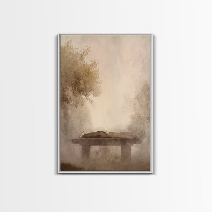 Misty Word Refuge | Framed Canvas Print | Christian Wall Art | Christian Art Canvas | Christian Gift | Subtle Christian Art