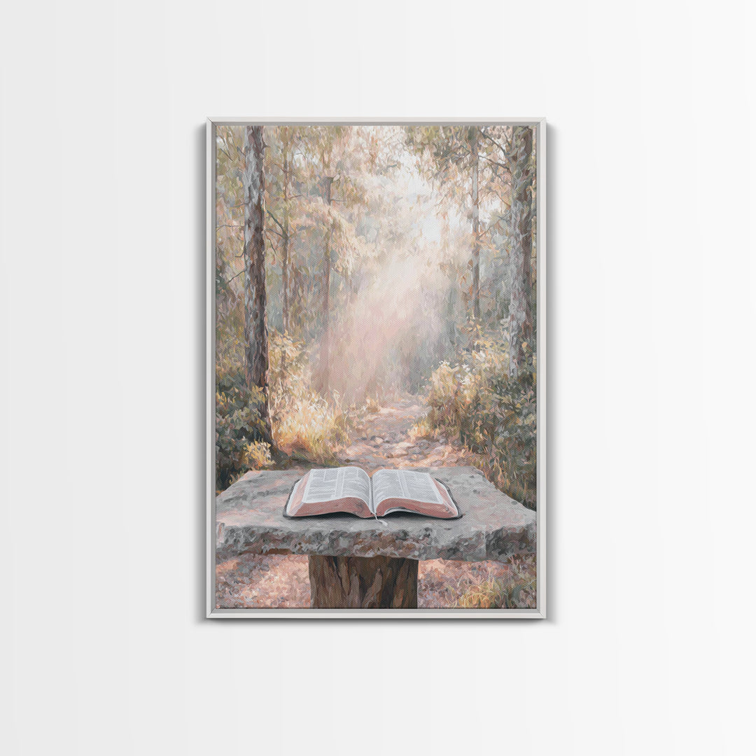 Morning Path Scripture, Framed Canvas Print, Christian Wall Art, Christian Art Canvas, Christian Gift, Minimalist Christian Art