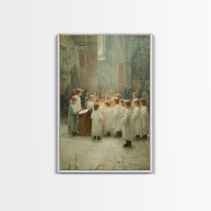 Choir Of Praise, Framed Canvas Print, Christian Wall Art, Christian Art Canvas, Christian Gift, Vintage Christian Art