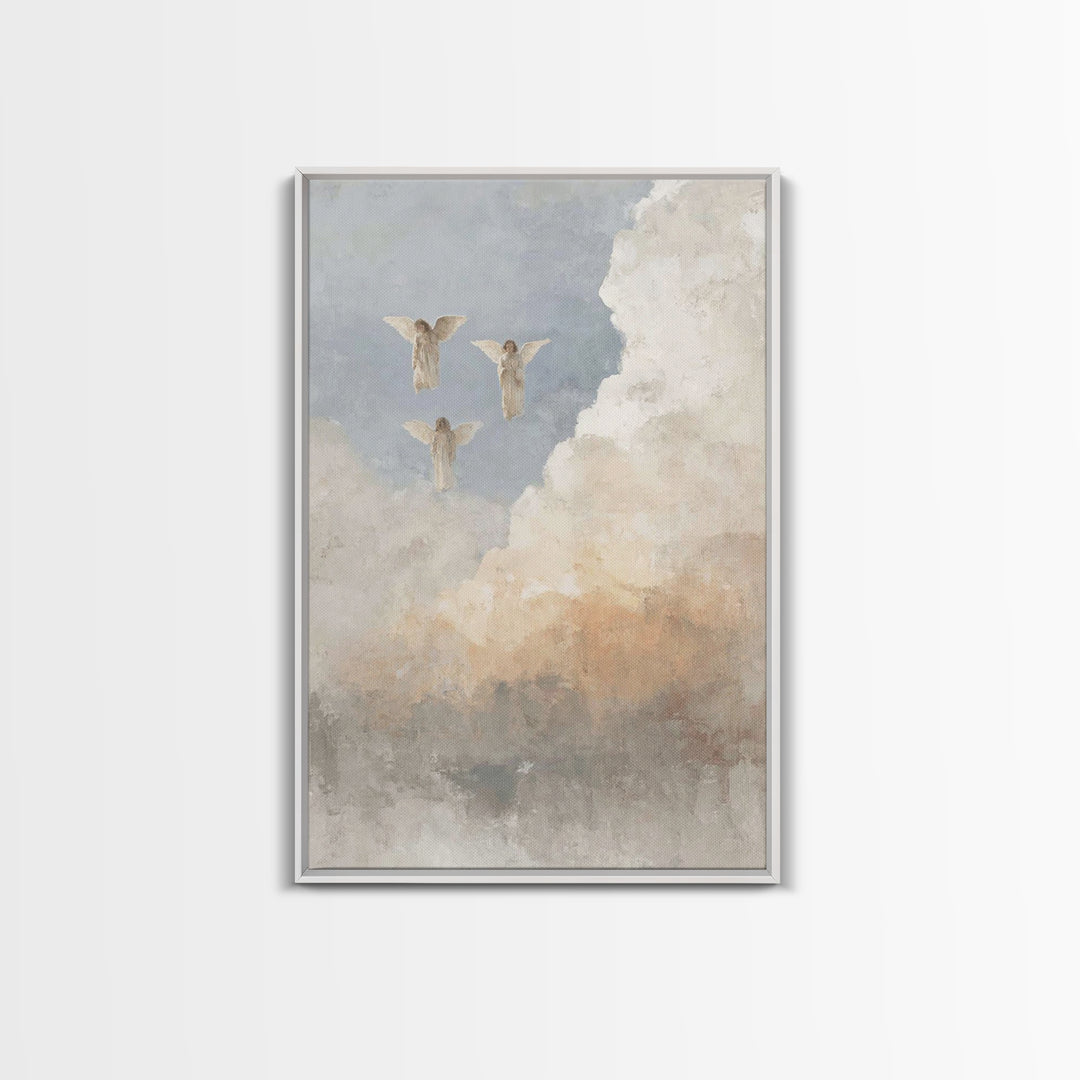Cloudborne Messengers – Framed Canvas Print – Christian Art Print – Christian Wall Art – Christian Art Canvas – Christian Decor – Christian