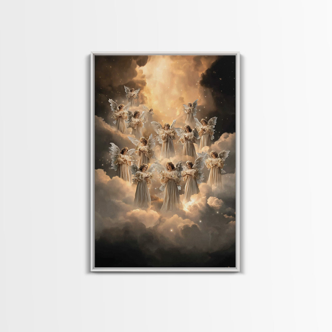 Angelic Chorus – Framed Canvas Print – Christian Art Canvas – Christmas Art – Christian Wall Art – Christian Decorations – Christian Gift