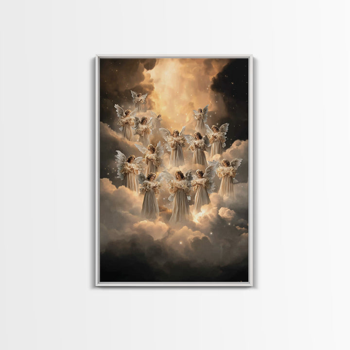 Angelic Chorus – Framed Canvas Print – Christian Art Canvas – Christmas Art – Christian Wall Art – Christian Decorations – Christian Gift