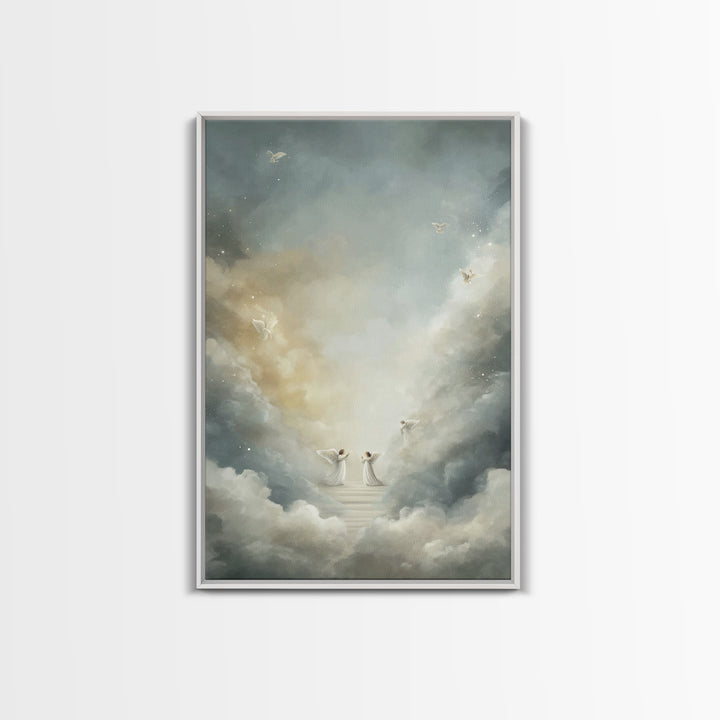 Heavenly Watch – Framed Canvas Print – Christian Art Canvas – Christian Wall Art – Christmas Art – Christian Gift Ideas – Christian Decor