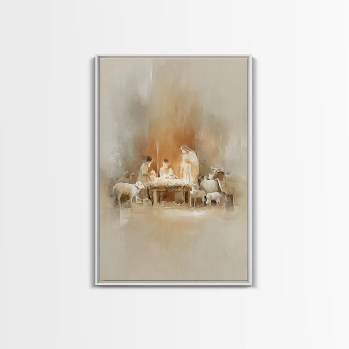 Holy Nativity – Framed Canvas Print – Christian Christmas Art – Christian Wall Art – Christmas Art Prints – Christian Decor – Christian Gif