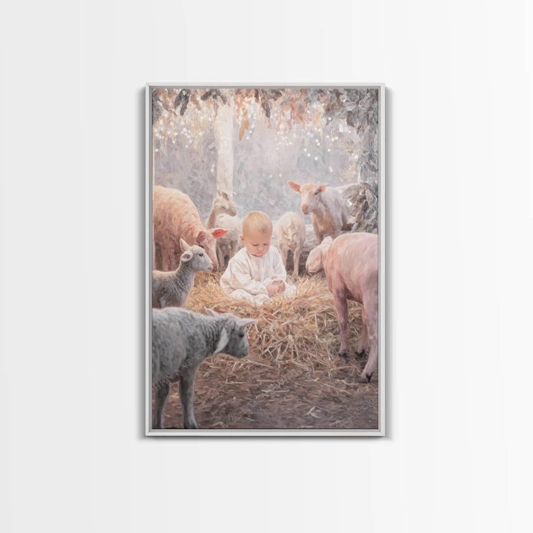 Lamb Of Peace – Framed Canvas Print – Christian Christmas Art – Christian Art Canvas – Christmas Art – Christian Wall Art – Christian Gift