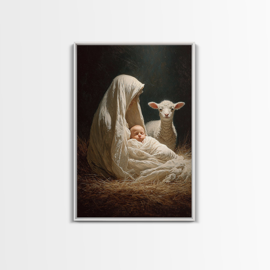 Radiant Child Promise – Framed Canvas Print – Christian Wall Art – Christian Christmas Art – Jesus Painting – Christmas Art Framed – Christ