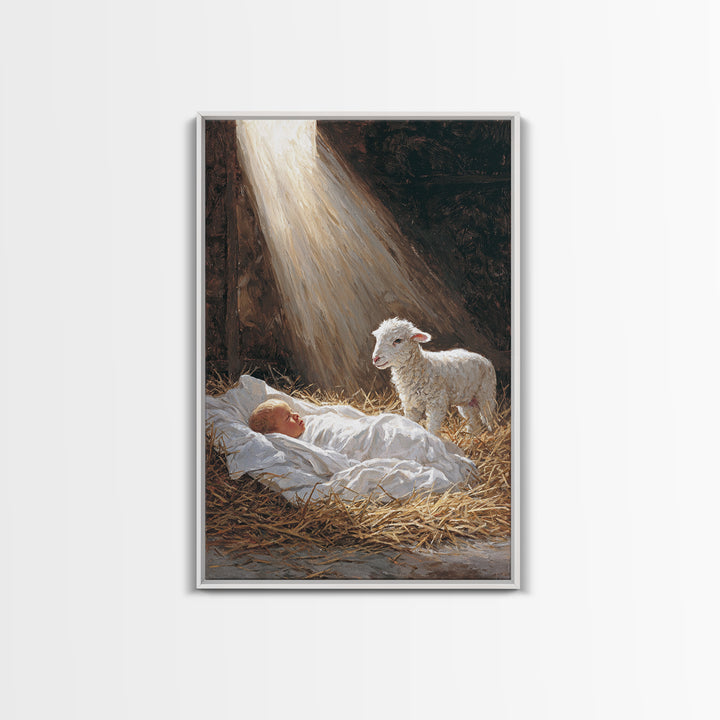 Soft Bethlehem Dawn – Framed Canvas Print – Christian Wall Art – Christmas Canvas Wall Art – Christian Art Canvas – Jesus Painting – Christ