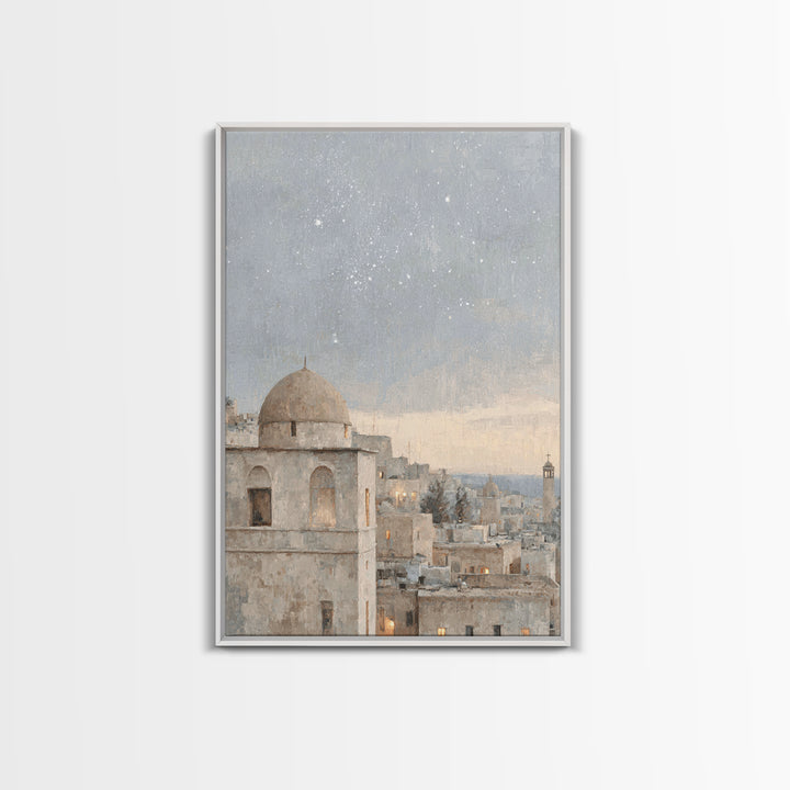 Star of Promise – Framed Canvas Print – Christian Art Canvas – Christmas Wall Art – Christian Christmas Art – Vintage Christian Painting –