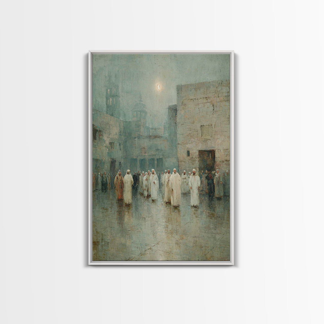 Desert Gathering – Framed Canvas Print – Christian Wall Art – Christian Art Canvas – Christmas Art – Jesus Painting – Christian Decor