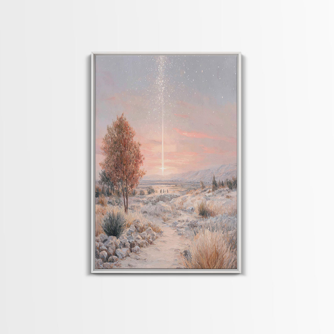 Starfall Journey – Framed Canvas Print – Christian Art Canvas – Christian Painting – Christmas Art – Modern Christian Art – Christian Wall