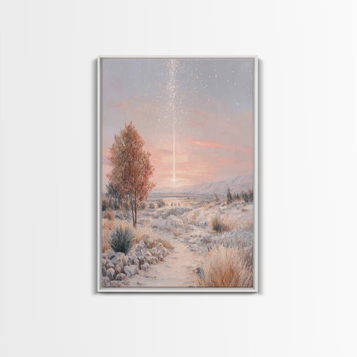 Starfall Journey – Framed Canvas Print – Christian Art Canvas – Christian Painting – Christmas Art – Modern Christian Art – Christian Wall
