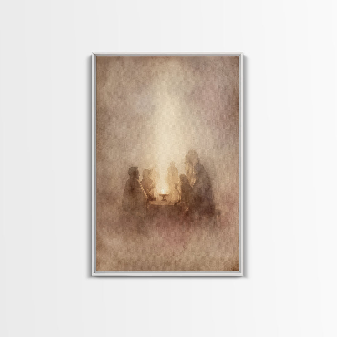 Sacred Circle – Framed Canvas Print – Christian Art – Christian Wall Art – Subtle Christian Art – Christian Canvas Art – Christian Painting