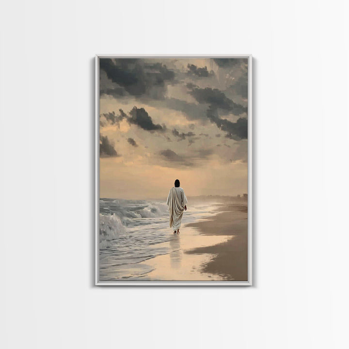 Still Waters – Framed Canvas Print – Christian Wall Art – Christian Art Canvas – Jesus Painting – Minimalist Christian Art – Christian Chri