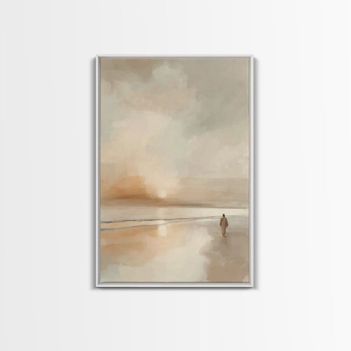 Gentle Horizon – Framed Canvas Print – Christian Art Canvas – Christian Wall Art – Minimalist Christian Art – Jesus Painting – Christian Ar