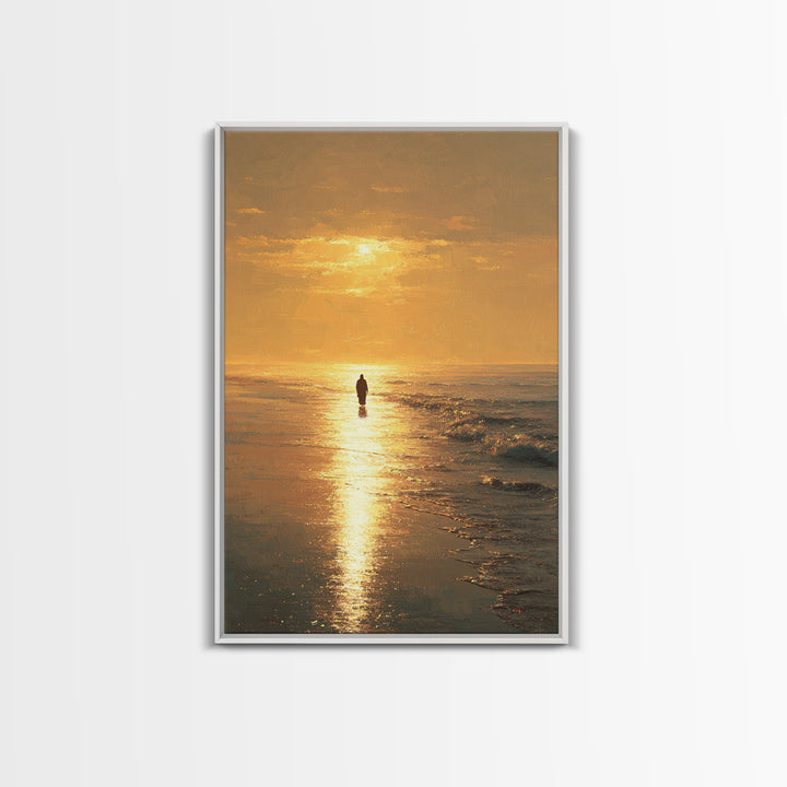 Golden Tide – Framed Canvas Print – Christian Art Canvas – Christian Painting – Jesus Painting – Christian Wall Art – Christian Christmas A