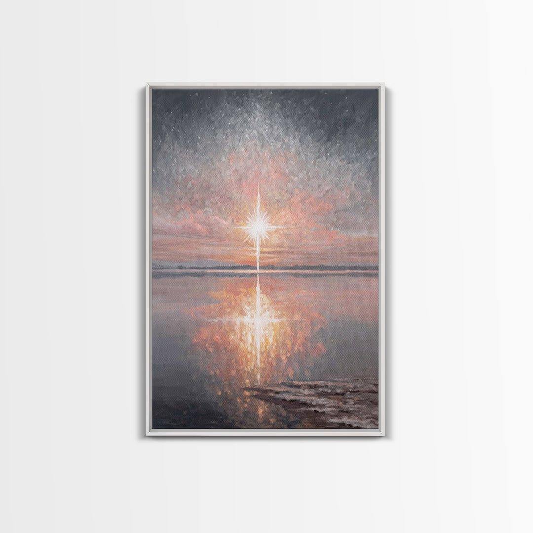 Dawn Of Salvation | Framed Canvas Print | Christian Christmas Art | Christian Art Canvas | Christian Wall Art | Modern Christian Art | Chri