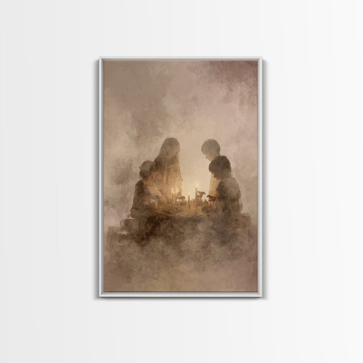 Bethlehem Candles – Framed Canvas Print – Christian Wall Art – Christian Christmas Decorations – Christian Art Canvas – Christmas Art – Chr