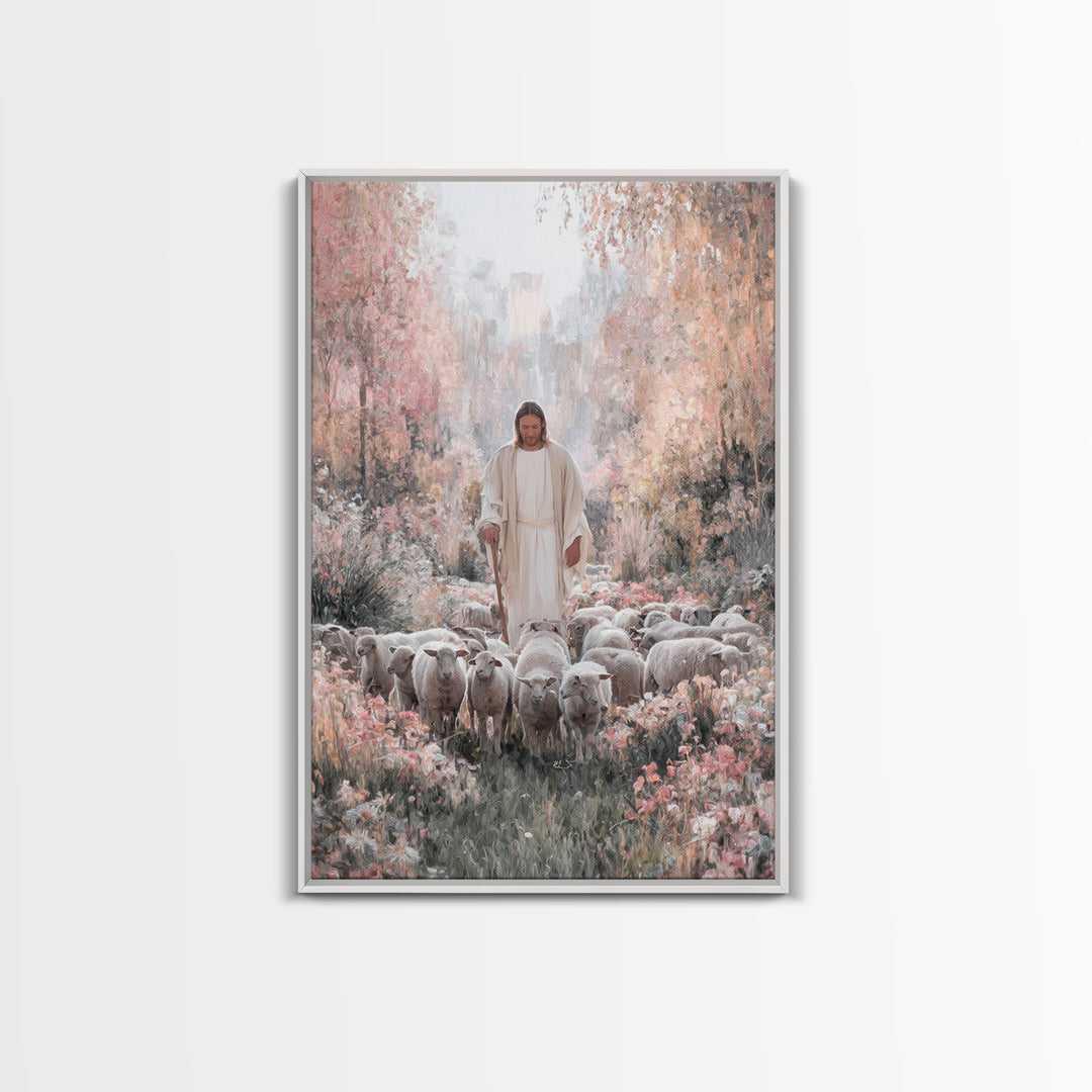 Garden Of Peace – Framed Canvas Print – Christian Wall Art – Jesus Painting – Christian Art Canvas – Christian Decor – Modern Christian Art