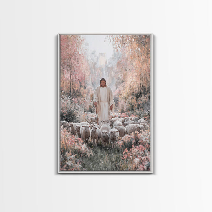 Garden Of Peace – Framed Canvas Print – Christian Wall Art – Jesus Painting – Christian Art Canvas – Christian Decor – Modern Christian Art
