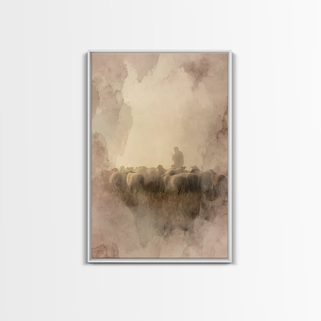 Dusty Procession – Framed Canvas Print – Christian Art Canvas – Christian Wall Art – Christian Paintings – Vintage Christian Art – Christia