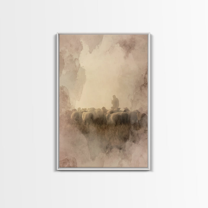 Dusty Procession – Framed Canvas Print – Christian Art Canvas – Christian Wall Art – Christian Paintings – Vintage Christian Art – Christia