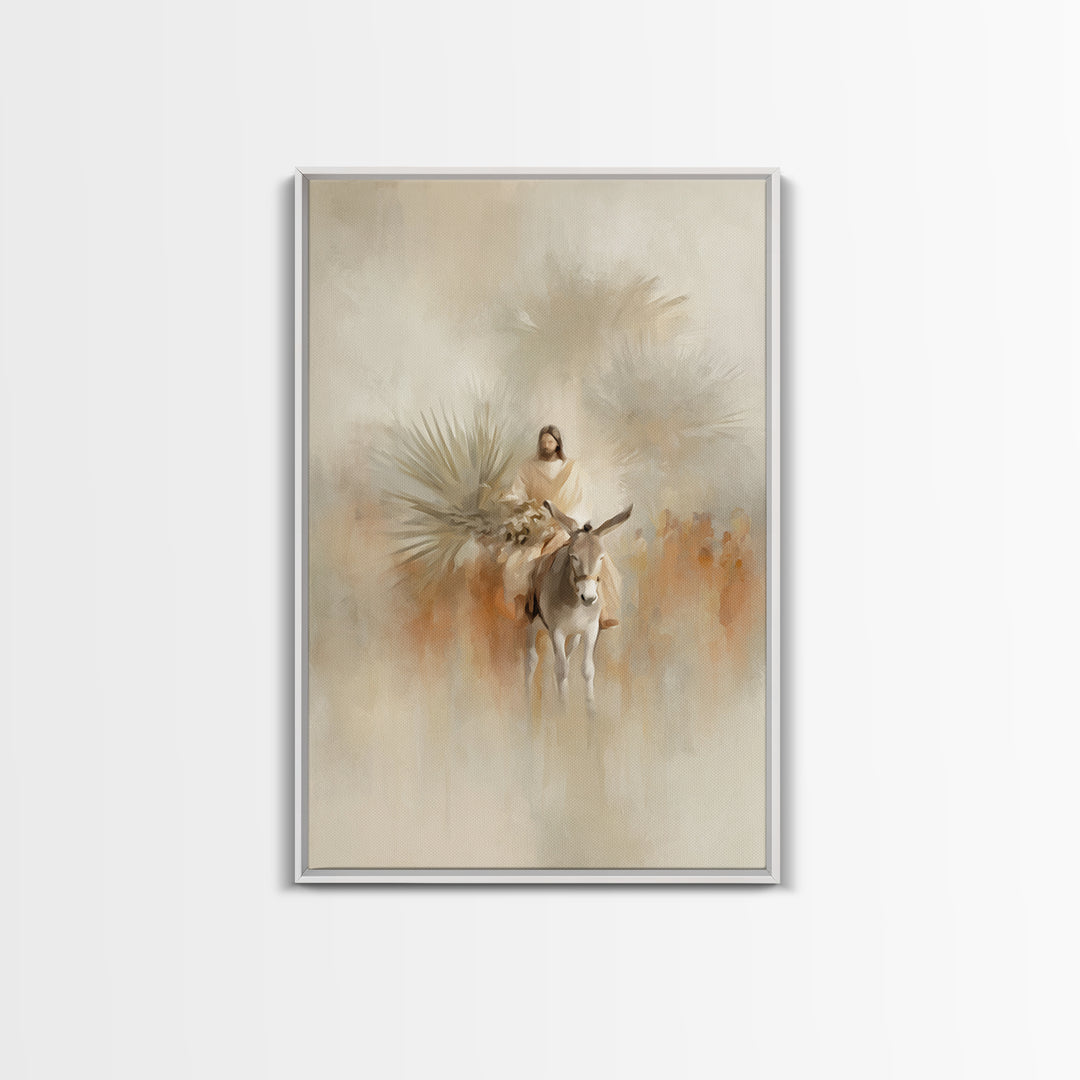 Palm Road Grace – Framed Canvas Print – Christian Wall Art – Jesus Painting – Christian Art Canvas – Christmas Art – Christian Decor