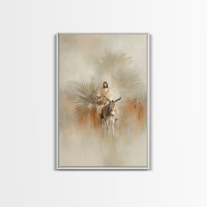 Palm Road Grace – Framed Canvas Print – Christian Wall Art – Jesus Painting – Christian Art Canvas – Christmas Art – Christian Decor