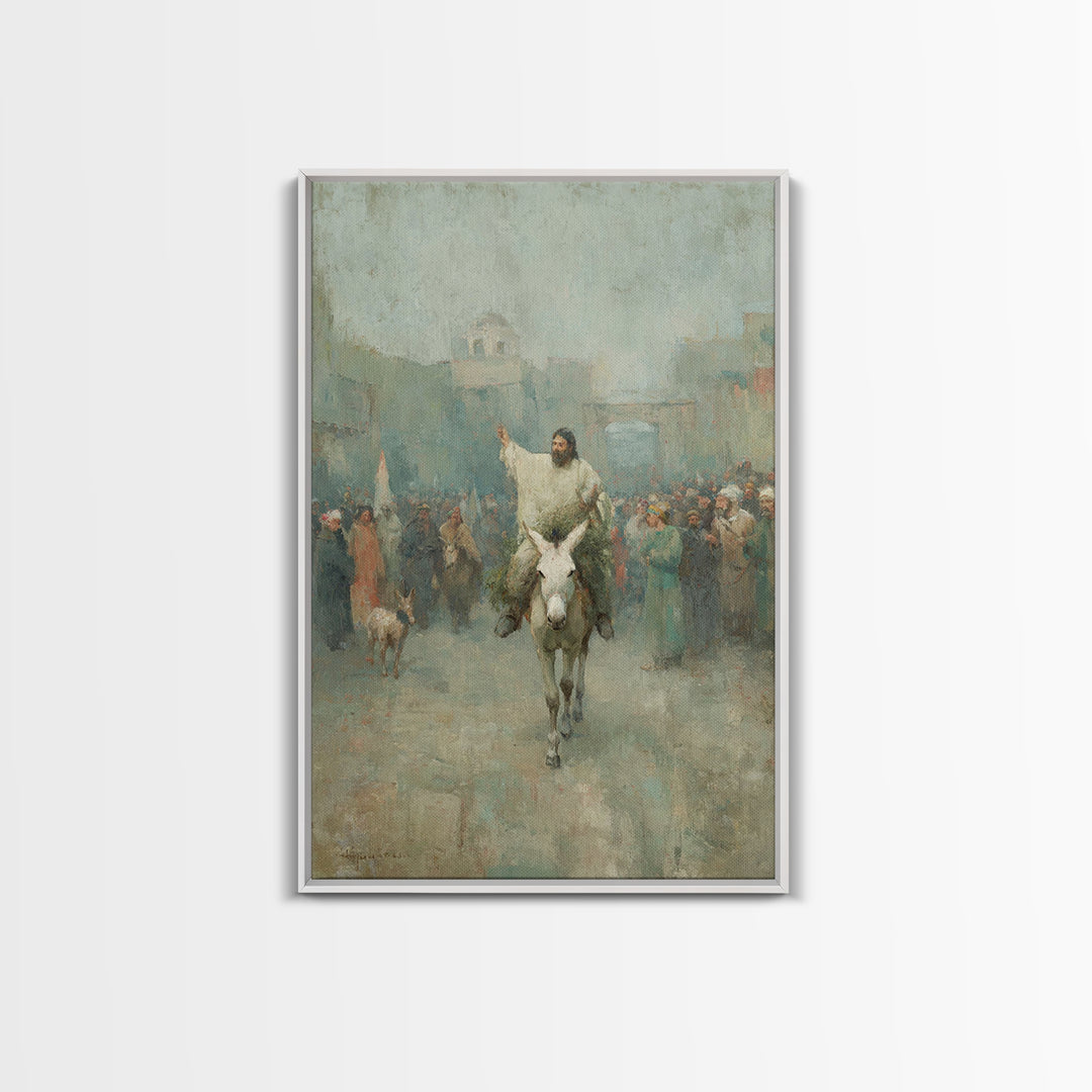 City Gate Joy – Framed Canvas Print – Christian Art Work – Jesus Painting – Christian Wall Art – Christmas Art – Christian Home Decor