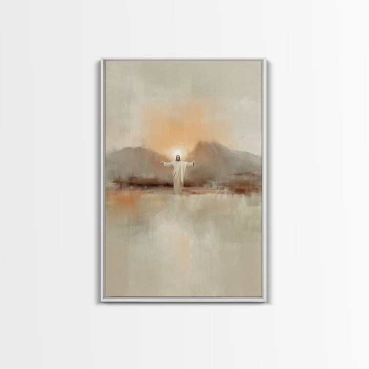 Dawn Of Mercy – Framed Canvas Print – Christian Wall Art – Jesus Painting – Christian Art Canvas – Minimalist Christian Art – Christian Dec