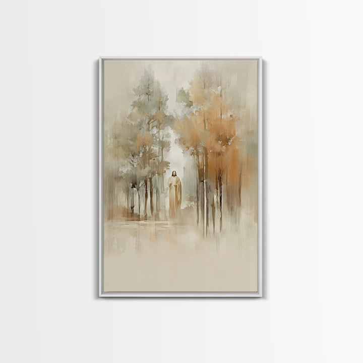 Forest Light Blessing – Framed Canvas Print – Christian Wall Art – Jesus Painting – Christian Art Canvas – Christian Christmas Art