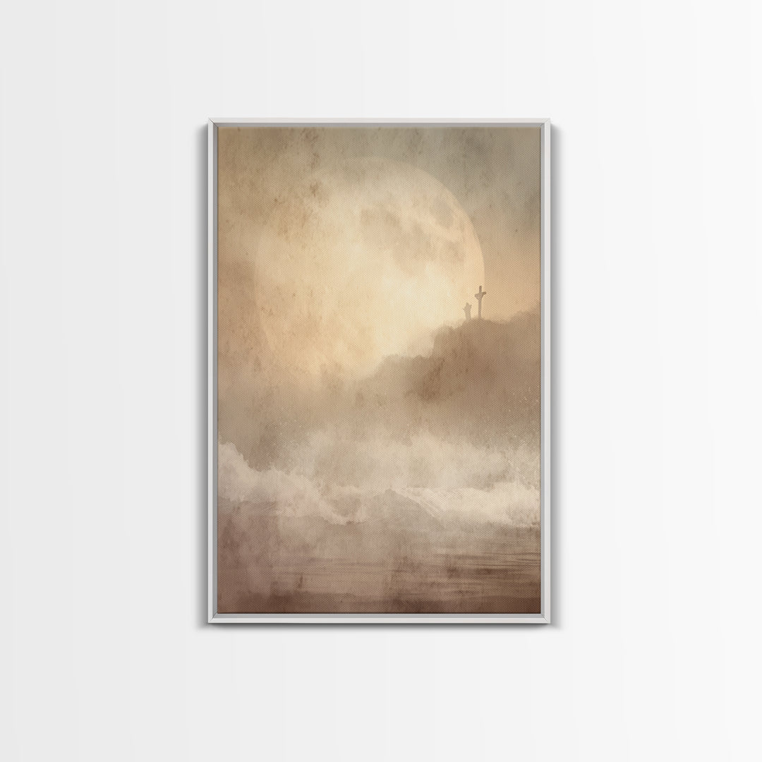 Silent Holy Passage – Framed Canvas Print – Christian Art Canvas – Christian Wall Art – Moody Christian Art – Jesus Painting