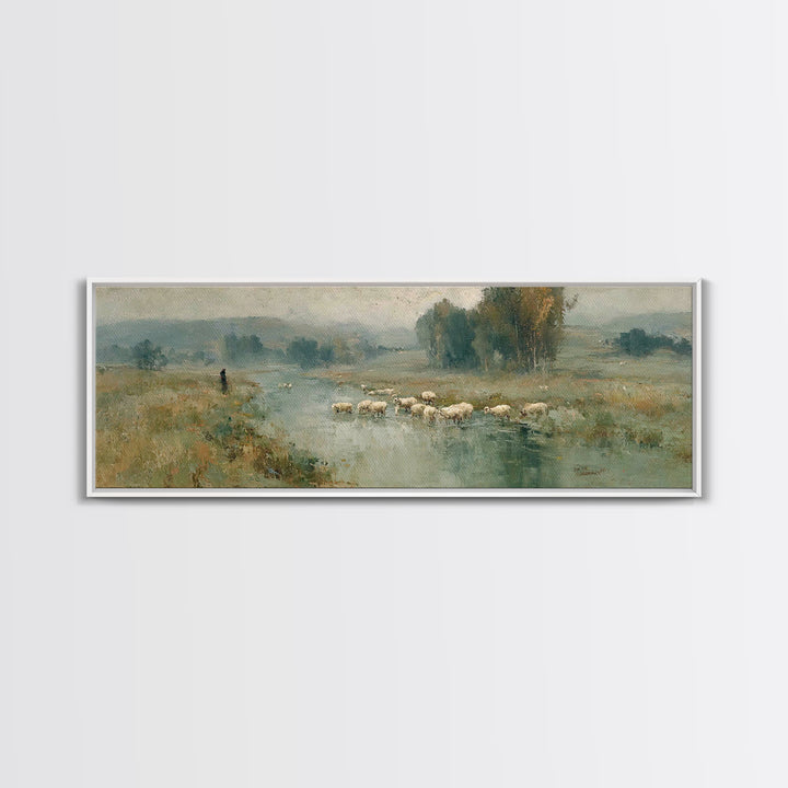 Fields Of Mercy, Framed Canvas Print, Christian Art Canvas, Christian Wall Art, Panoramic Wall Art, Jesus Painting