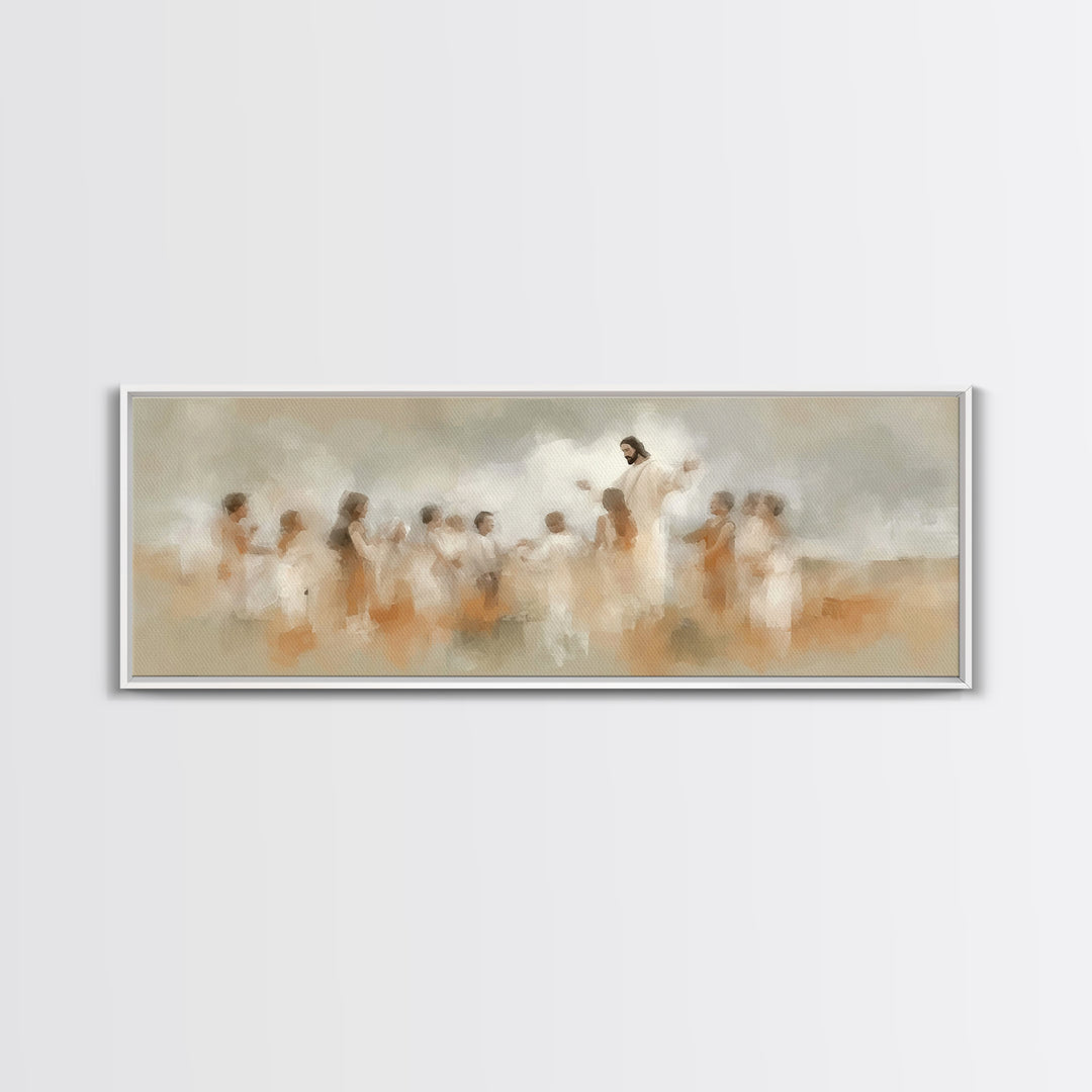 Blossoms Of Grace – Framed Canvas Print – Christian Wall Art – Jesus Painting – Christian Art Canvas – Panoramic Wall Art – Christian Decor