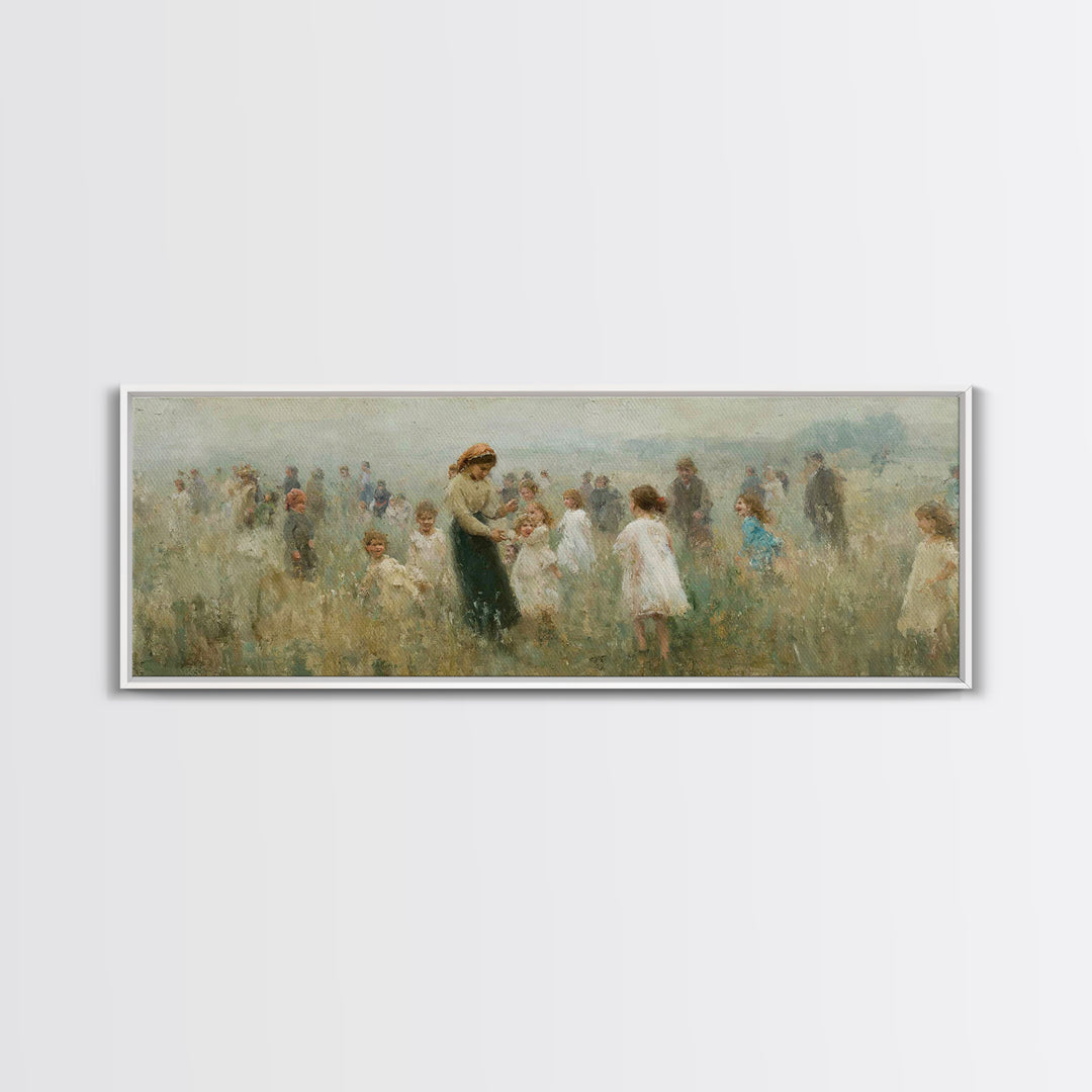 Morning Meadow Joy | Framed Canvas Print | Panoramic Art | Christian Art Canvas | Jesus Painting | Christian Wall Art | Christian Gift Idea