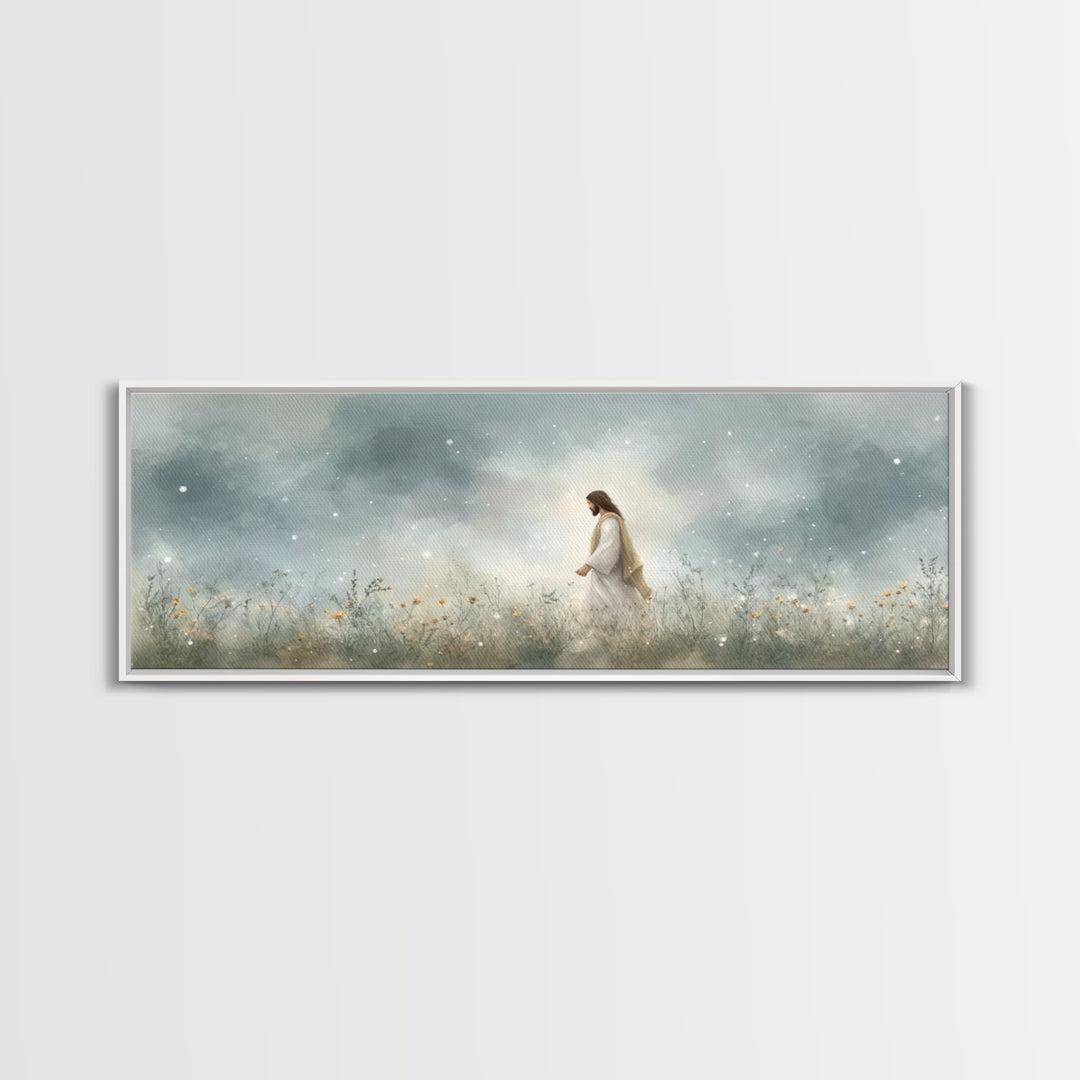 Gentle Wonder | Framed Canvas Print | Christian Art | Jesus Painting | Panoramic Painting | Christian Art Canvas | Christian Wall Art | Chr