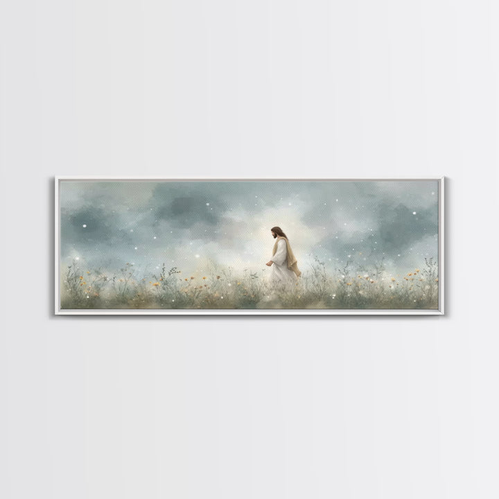 Gentle Wonder | Framed Canvas Print | Christian Art | Jesus Painting | Panoramic Painting | Christian Art Canvas | Christian Wall Art | Chr