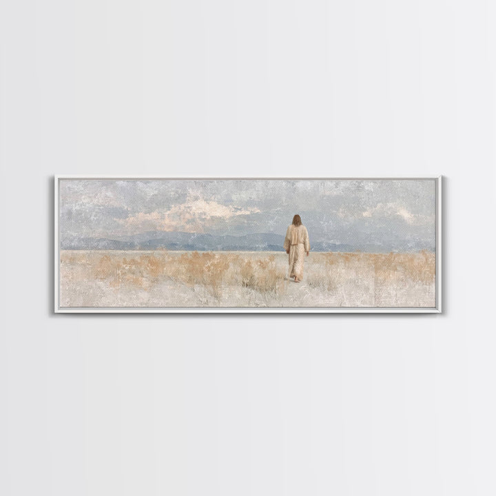 Desert Called Grace | Framed Canvas Print | Panoramic Art | Christian Art Canvas | Christian Wall Art | Jesus Painting | Minimalist Christi