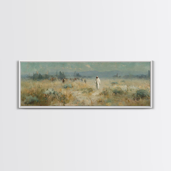 Horizon Of Mercy, Framed Canvas Print, Panoramic Wall Art, Christian Art Canvas, Christian Art, Jesus Painting, Subtle Christian Art, Chris