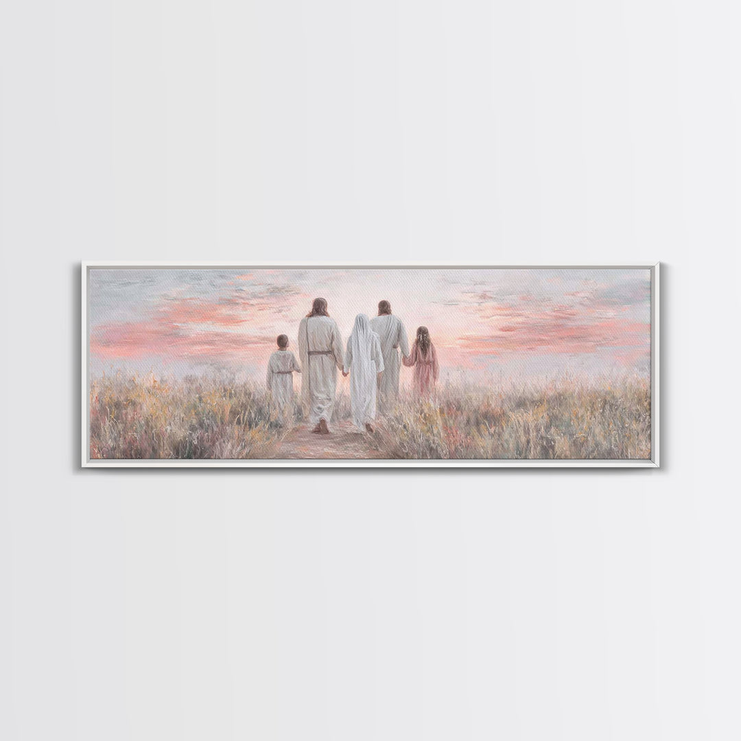 Evening Path Grace, Framed Canvas Print, Panoramic Print, Christian Wall Art, Christian Art Canvas, Jesus Painting, Christian Gift Ideas, S