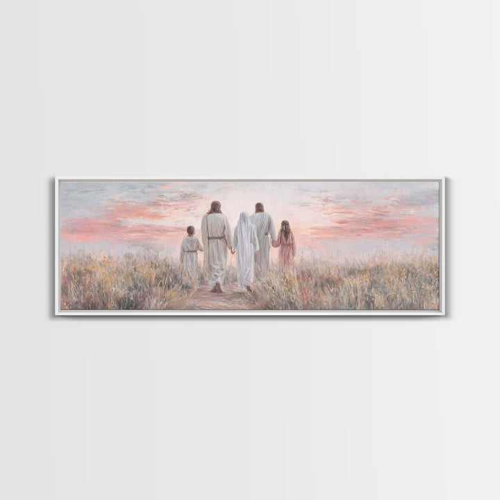 Evening Path Grace, Framed Canvas Print, Panoramic Print, Christian Wall Art, Christian Art Canvas, Jesus Painting, Christian Gift Ideas, S