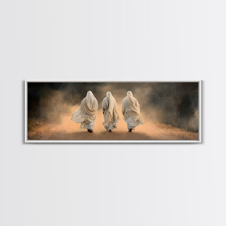 Dusty Road Journey, Framed Canvas Print, Panoramic Print, Christian Art, Jesus Painting, Christian Wall Art, Christian Decor, Christian Art