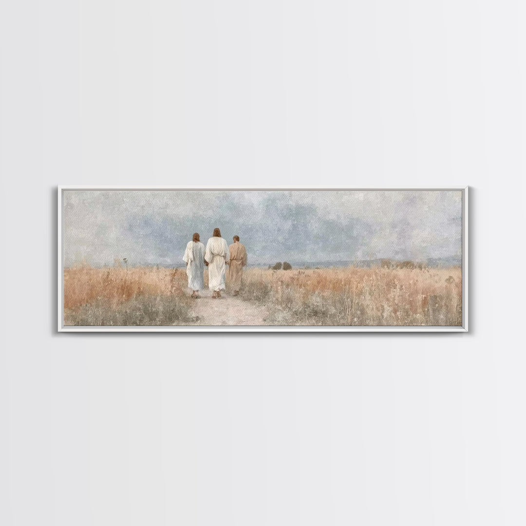 Fields Of Grace | Framed Canvas Print | Panoramic Frame | Christian Wall Art | Christian Art Canvas | Jesus Painting | Christian Decor