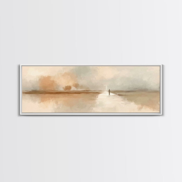 Desert Dawn Grace – Framed Canvas Print – Christian Art Canvas – Panoramic Painting – Christian Wall Art – Subtle Christian Art – Jesus Pai