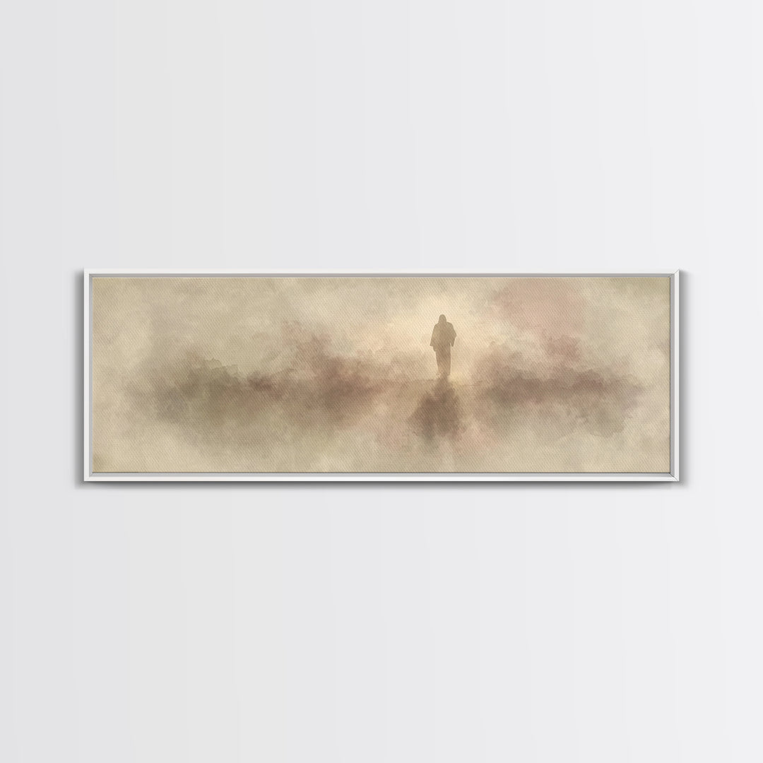 Valley Of Peace | Framed Canvas Print | Christian Art Canvas | Panoramic Wall Art | Christian Christmas Art | Jesus Painting | Christian De