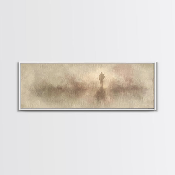 Valley Of Peace | Framed Canvas Print | Christian Art Canvas | Panoramic Wall Art | Christian Christmas Art | Jesus Painting | Christian De