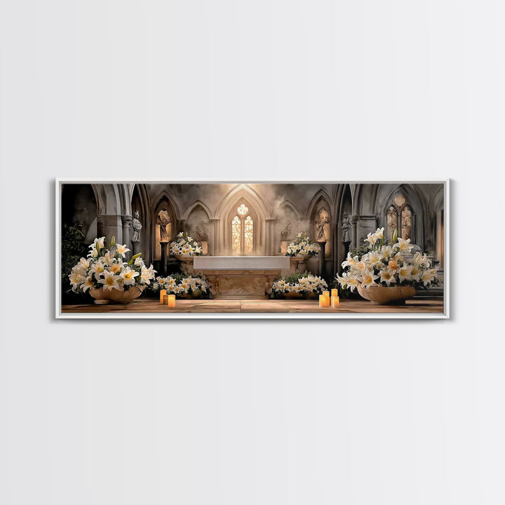 Holy Morning Light – Framed Canvas Print – Extra Wide Art – Christian Art – Christian Wall Art – Christian Christmas Art – Christian Art Ca