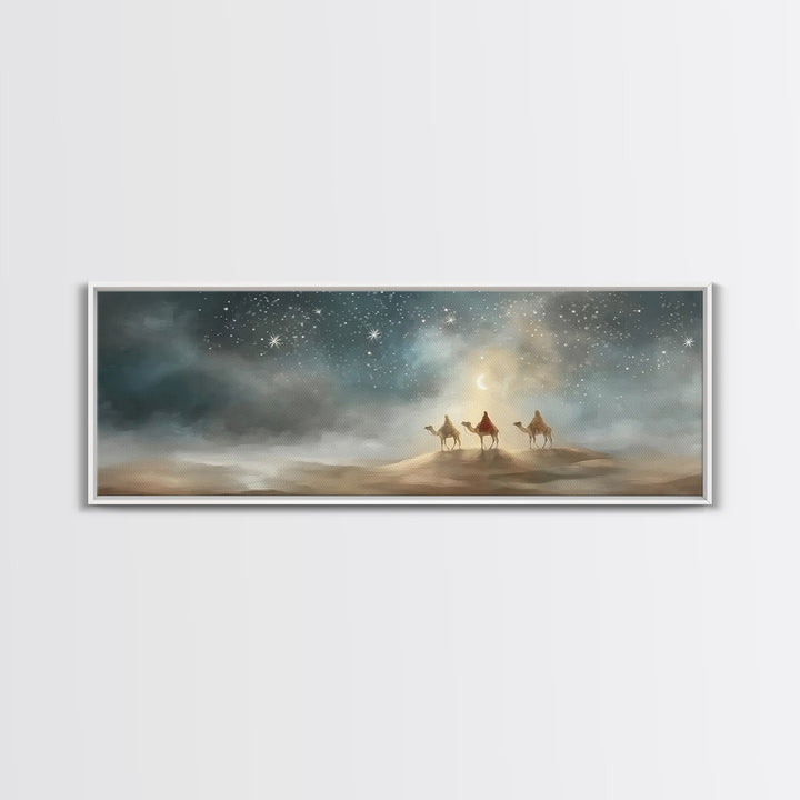 Guided By Heaven | Framed Canvas Print | Panoramic Wall Art | Christian Art Canvas | Christmas Wall Art | Christian Christmas Art | Christi
