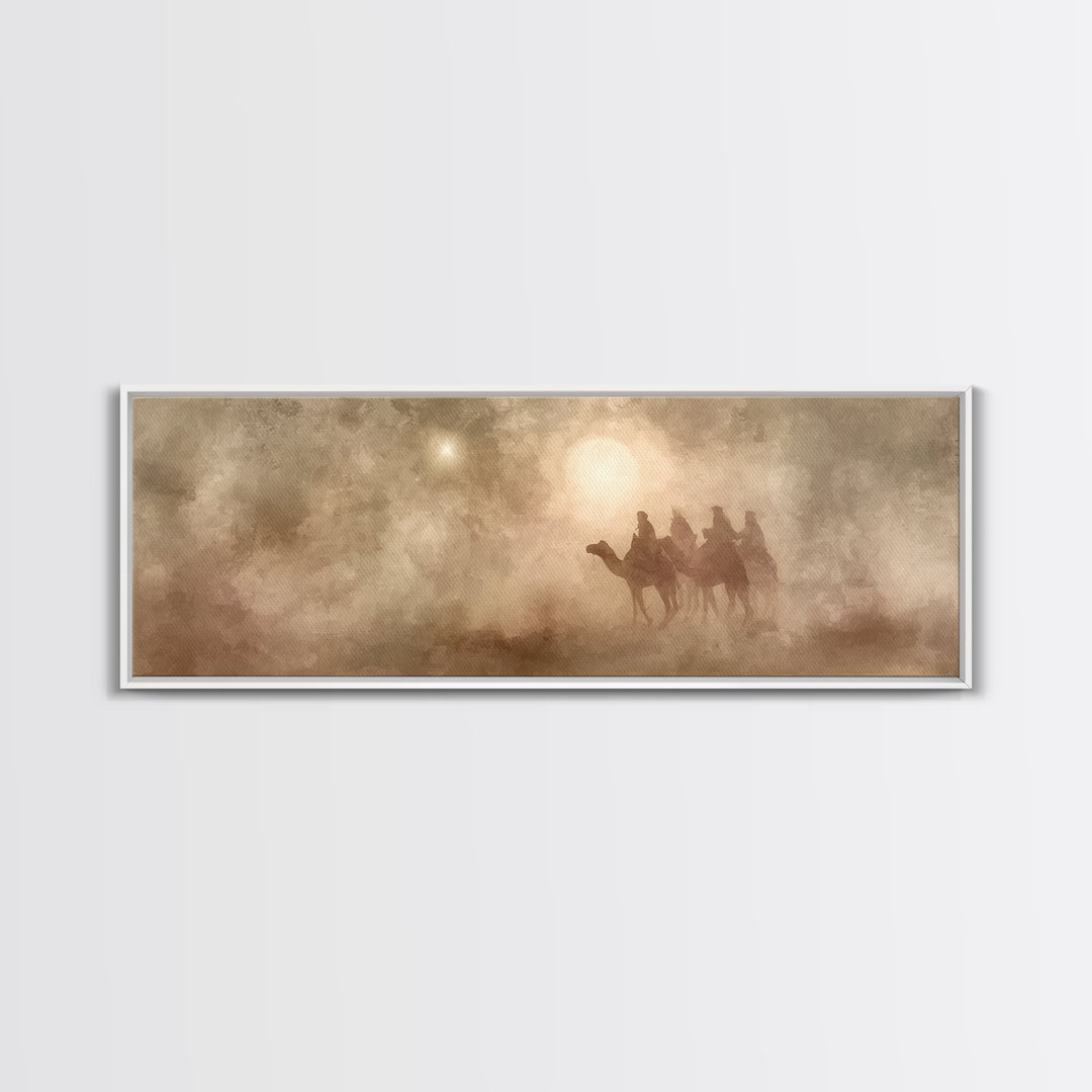 The Guiding Star – Framed Canvas Print – Panoramic Art – Christian Wall Art – Christmas Art – Christian Christmas Art – Christian Art Canva
